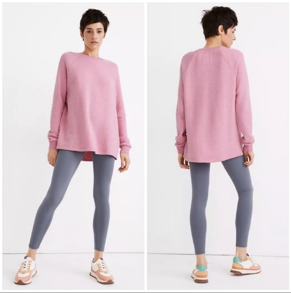 Madewell MWL Airyterry Pink Overdyed Oversized  Sweatshirt